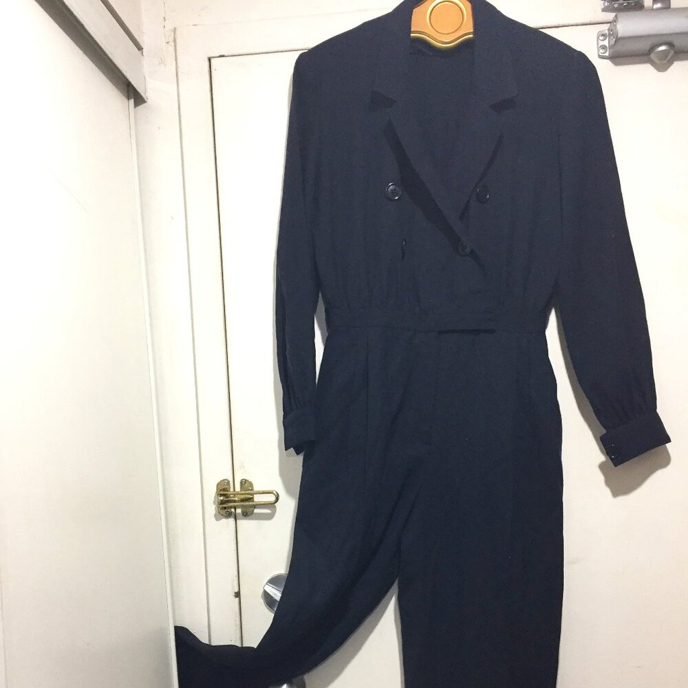 VINTAGE MARY ANN RESTIVO WOOL DOUBLE BREAST JUMPSUITS SIZE 6